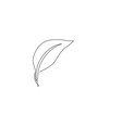 single one line drawing green leaf organic vector image vector image