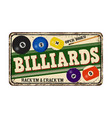 billiards vintage rusty metal sign vector image