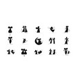 funny mouses collection black silhouette symbol vector image