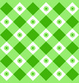 green and white gingham seamless pattern vector image