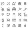 airport line icons on white background vector image