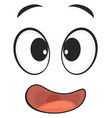 amazed face expression surprised comic vector image