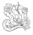 black and white snake with autumn vector image vector image