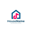 creative simple music house logo vector image