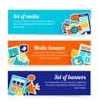 media banner set vector image vector image