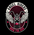 vintage t-shirt design of angel rider motorcycle vector image vector image