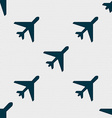airplane icon sign seamless pattern with geometric vector image vector image