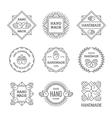 black outline handmade labels set vector image vector image