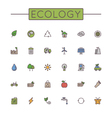 colored ecology line icons vector image