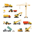set of heavy construction machines vector image
