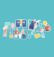 set of stickers smart contract execution vector image