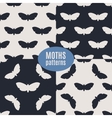 hand drawn hawk moth seamless patterns set vector image