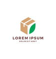 leaf box cube cardboard logo vector image vector image