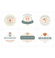 restaurant logos templates set vector image