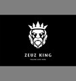 zeus poseidon lord king god crown face head logo vector image vector image
