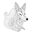 entangle fox face in monochrome doodle style hand vector image