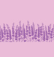 lavender flowers purple border seamless pattern vector image vector image
