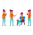 teen girl poses set caucasian positive vector image vector image