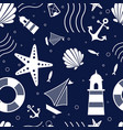 abstract doodle nautical seamless pattern vector image