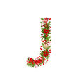 christmas floral tree letter j vector image