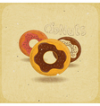 donuts on vintage background vector image vector image