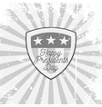 happy presidents day shield with text vector image vector image