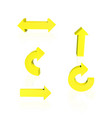 set of yellow arrows vector image vector image