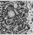 cartoon doodles disco music frame vector image vector image