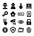 dark deep internet and security icons set vector image