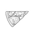 outline fast food piece of pizza icon vector image