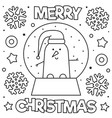 snow globe with a snowman coloring page black vector image