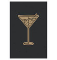 art deco cosmopolitan cocktail dark vector image vector image