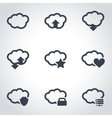 black cloud icon set vector image vector image
