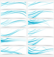 blue flyers web swoosh modern headers footers vector image