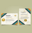 set certificate template with ribbon stripes vector image vector image