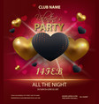 happy valentines day party poster template design vector image