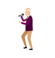 music performer male holding microphone isolated vector image