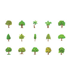 Trees flat icons pack Royalty Free Vector Image