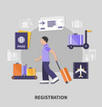 airport registration concept vector image