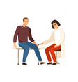 female neuropathologist examining male patient use vector image vector image