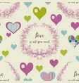 love seamless pattern decorative hearts vector image