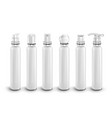 mock up black set plastic long mini vials vector image vector image