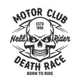 skull t-shirt print mockup motor club society vector image vector image