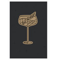 art deco cuba libre cocktail dark vector image vector image