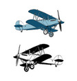 hand drawn sketch biplane aircraft in color vector image