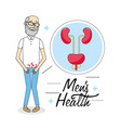 old man with illness of the urinary system vector image vector image