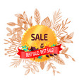 best sale poster with leaves vector image vector image