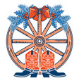 cowboy christmas western wagon wheel and vector image