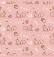 cute xmas pattern with squirrels and acorns line vector image vector image