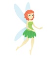 Flying and presenting fairy with wings in pink Vector Image